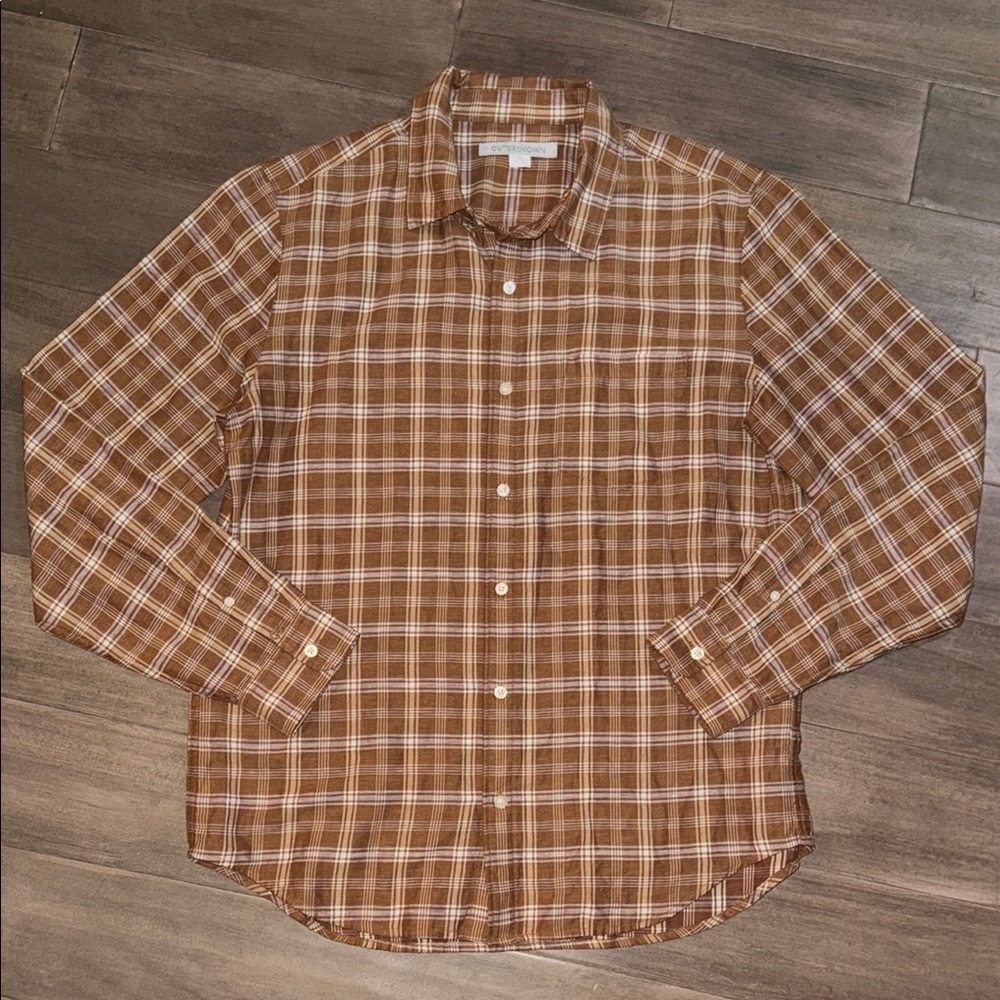 Outerknown Men’s Organic Cotton Linen Blend Button Down Shirt